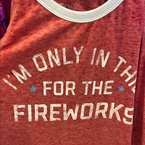 Fifth Sun Red Tank Top - I'm Only In This For The Fireworks